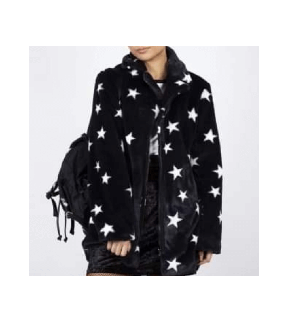 abrigo negro estrellas